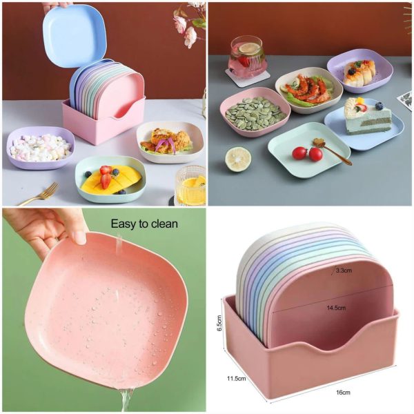 10pcs Multi-functional Food Grade Plates With Stand