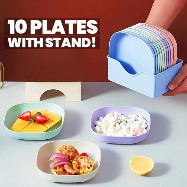 10pcs Multi-functional Food Grade Plates With Stand
