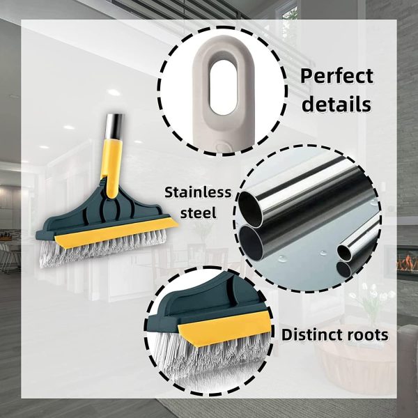 2 In 1 Floor, Bathroom and Windows Cleaning Brush With 120° Rotatable Head.